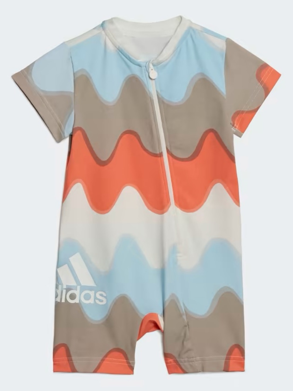 adidas x marimekko baby Short-Sleeve romper - Wave Print Blue/Orange